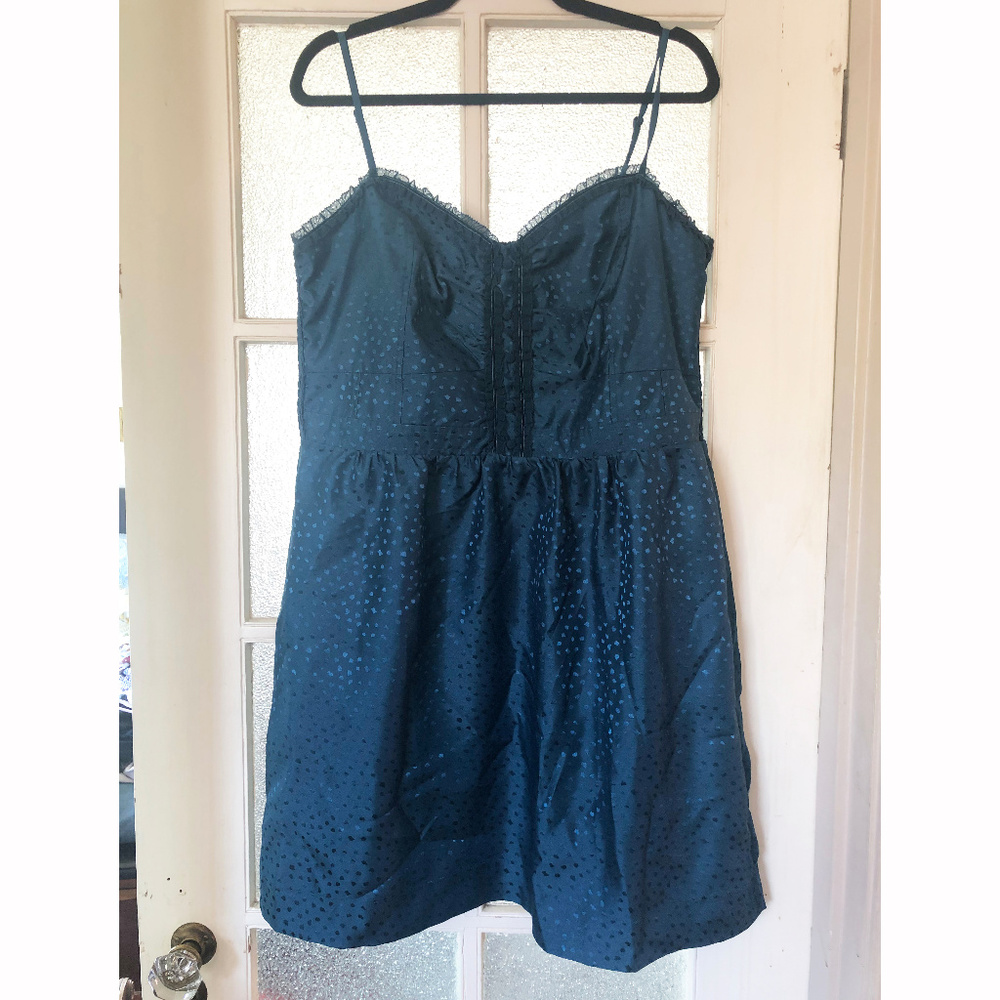 NWT AE Peacock Teal Silky Party Skater Dress